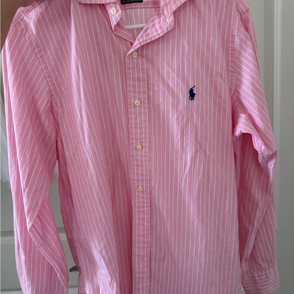 Ralph Lauren Pink Striped Button-Up Shirt